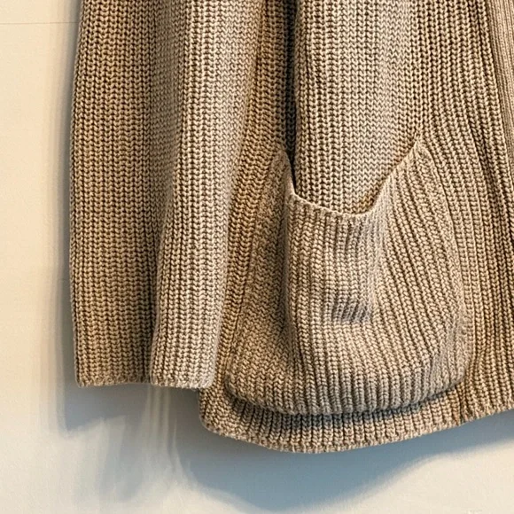 Open-Front Knit Cardigan - Beige - Picture 2 of 3